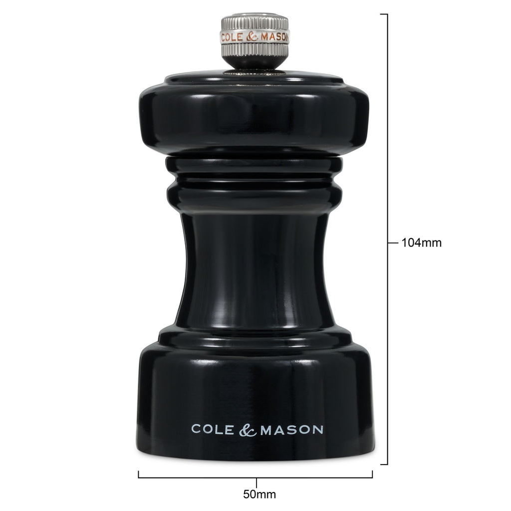 Cole & Mason Hoxton Black Gloss Salt Mill 104mm image 1