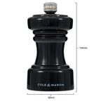 Cole & Mason Hoxton Black Gloss Salt Mill 104mm image 1