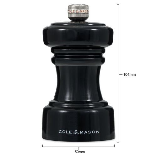 Cole & Mason Hoxton Black Gloss Salt Mill 104mm image 1