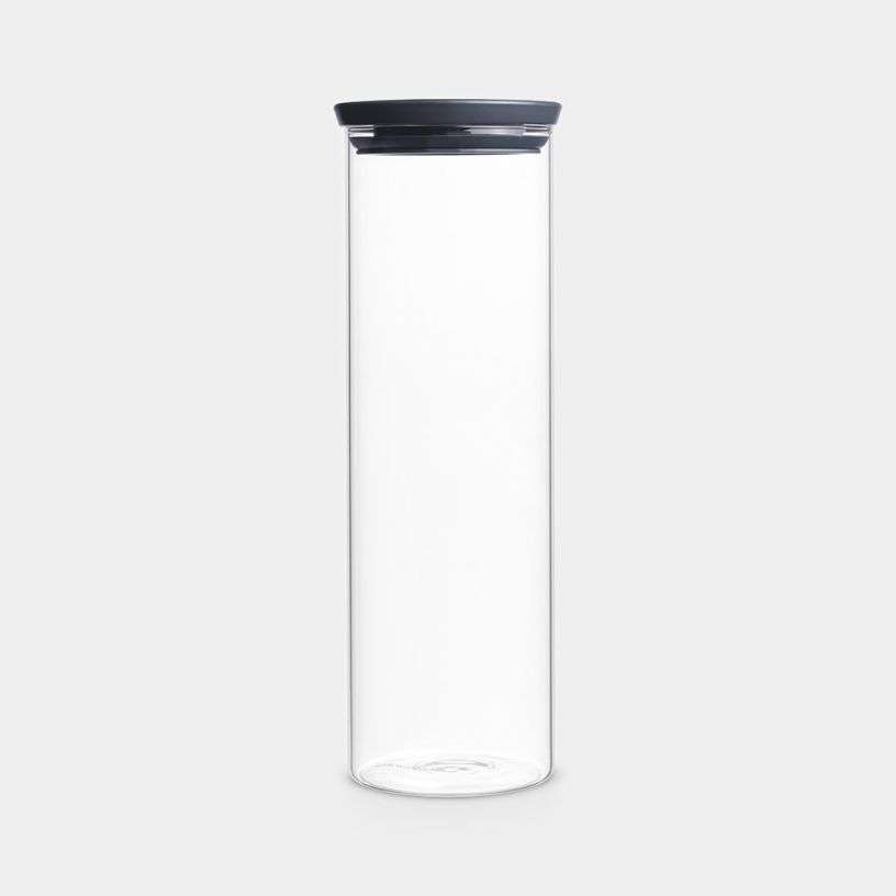 Brabantia Stackable Jar 1.9 Litre, Glass - Dark Grey image 0