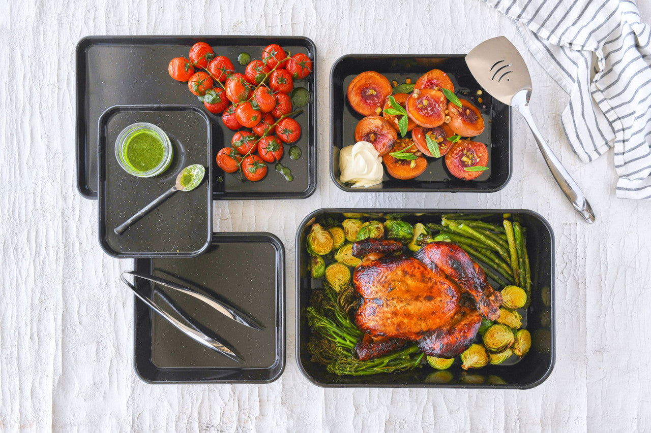 Bakemaster Professional Vitreous Enamel Roasting Pan 40 x 28 x 8cm - Non-stick image 1
