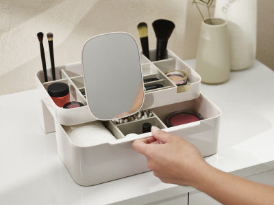 Joseph Joseph Viva Large cosmetic organiser with removable mirror - Shell image 5