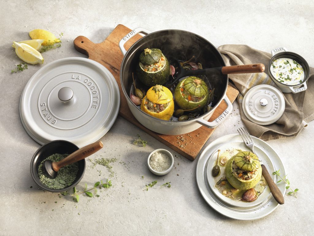 Staub Round Cocotte - 20cm White Truffle image 1