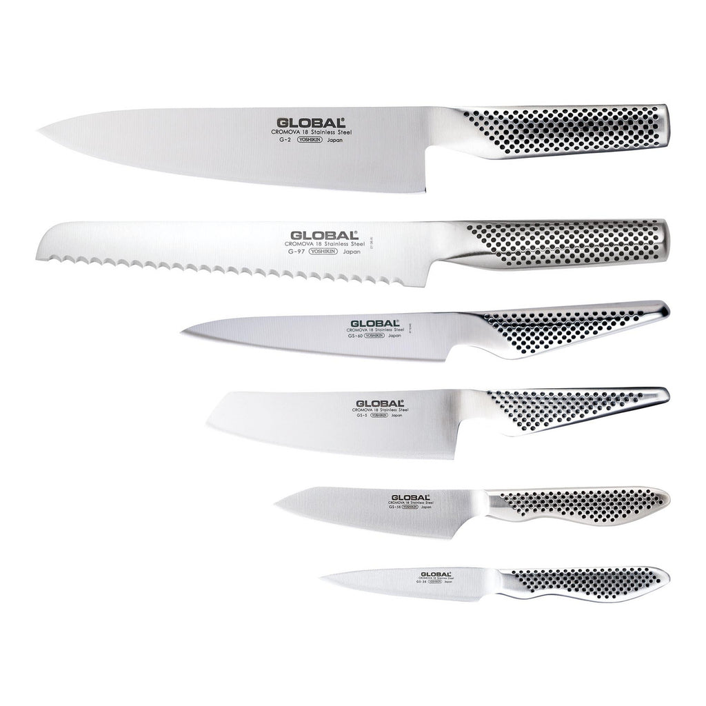 Global Kyoto 7 Piece Knife Block Set, Bamboo image 1