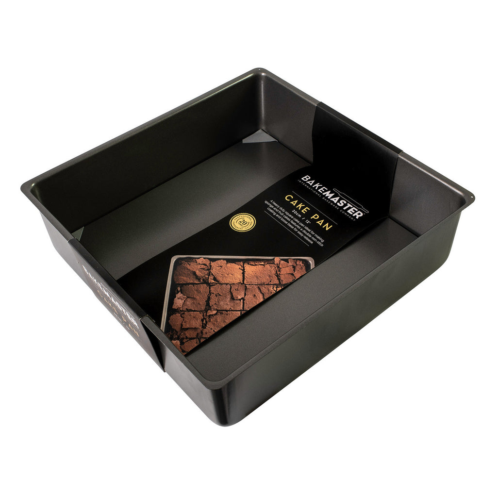 Bakemaster Loose Base Sq Deep Cake Pan 30 x 30 x 9cm - Non-stick image 1