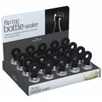 BarCraft Display of 20 Stainless Steel Flip Top Bottle Stoppers image 1