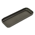 Bakemaster Loose Base Fluted Rectangular Flan/Quiche Pan, 36 X 13 X 3.5Cm - Non-Stick image 0
