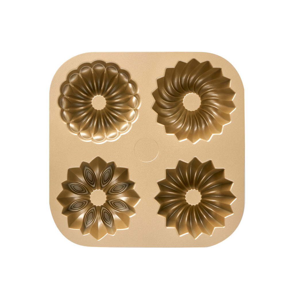 Bakemaster Assorted Mini Fluted Ring Cake Pan 24 x 24 x 4.5cm - Champagne image 2