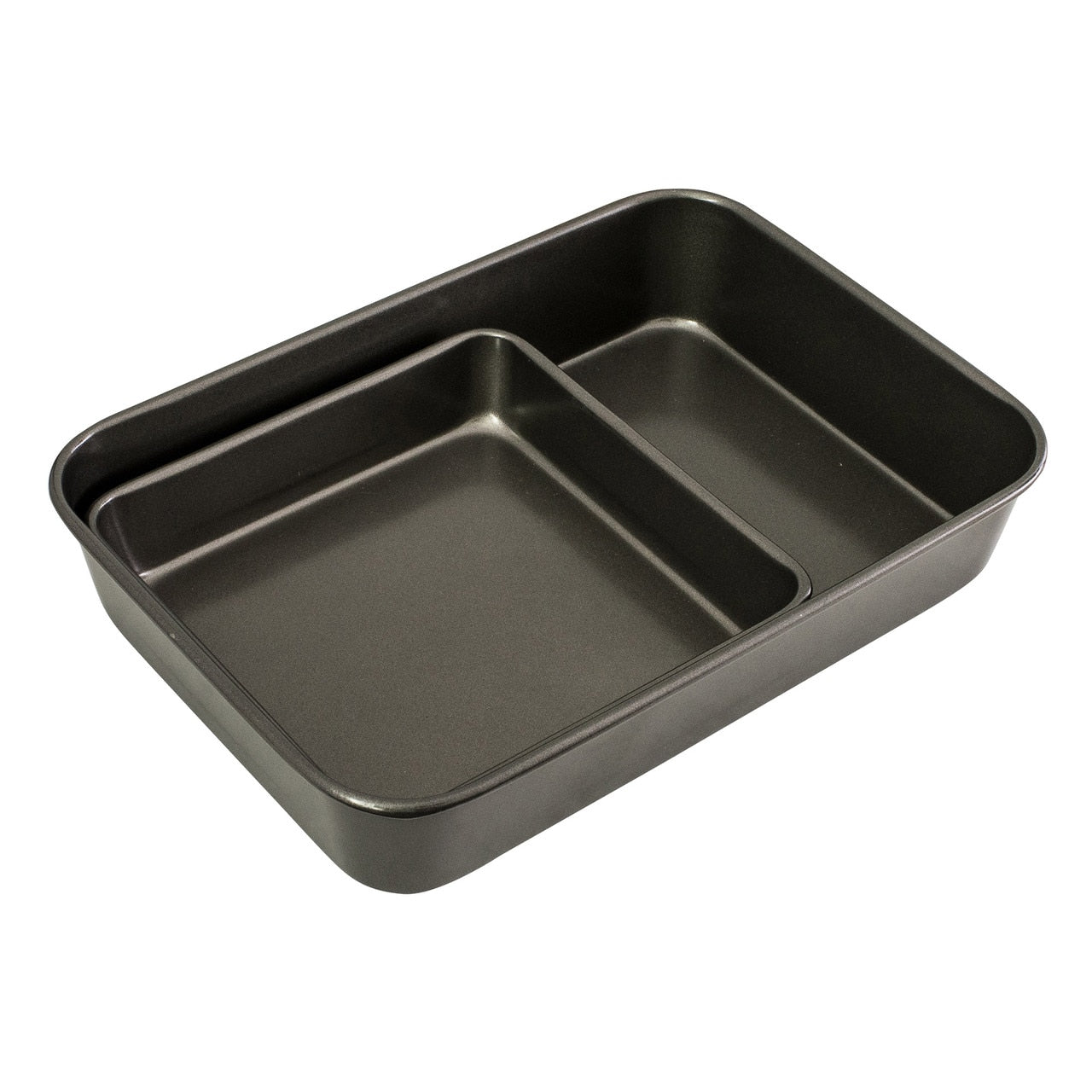 Bakemaster Bakeware Twin Pack (Roasting Pan/Square Bake Pan), 39 X 28 X 7Cm & 23 X 23 X 4Cm - Non-Stick image 0