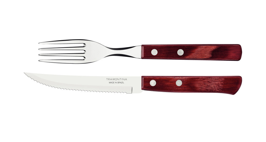 Tramontina Churrasco Steak Knife Polywood Traditional Steak Set Red 12pc image 0