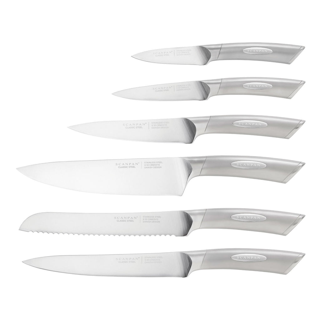 Scanpan Classic Steel 7 Piece Step Knife Block Set image 1