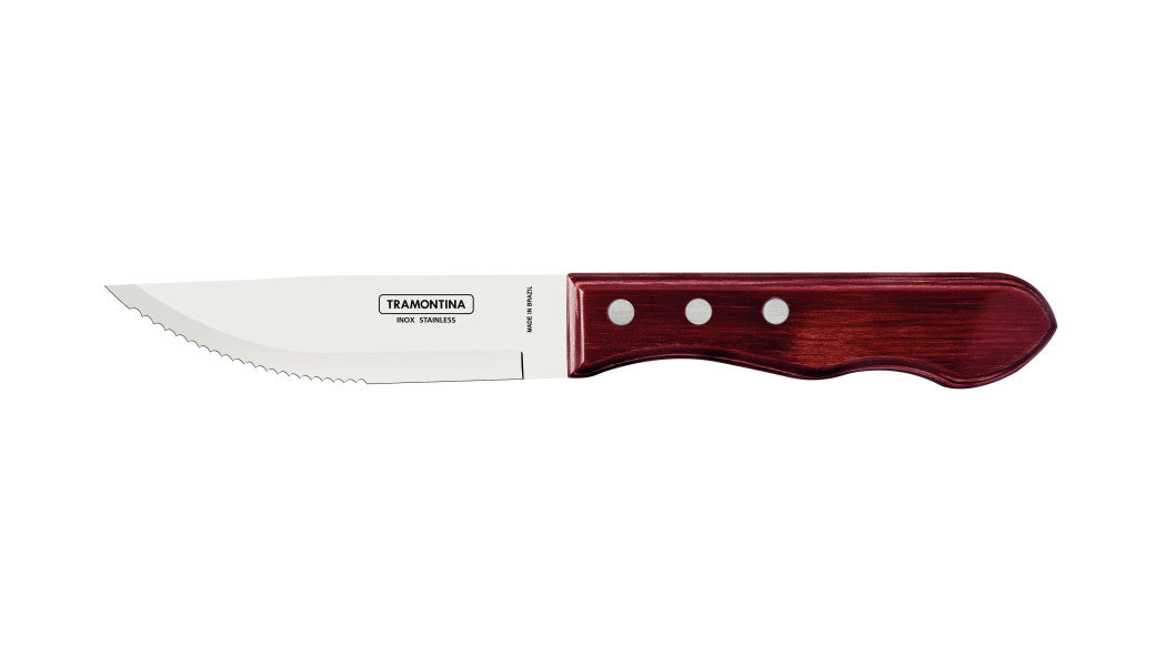 Tramontina Churrasco Steak Knife Spanish 4 Piece Set 11cm Red Handles image 0