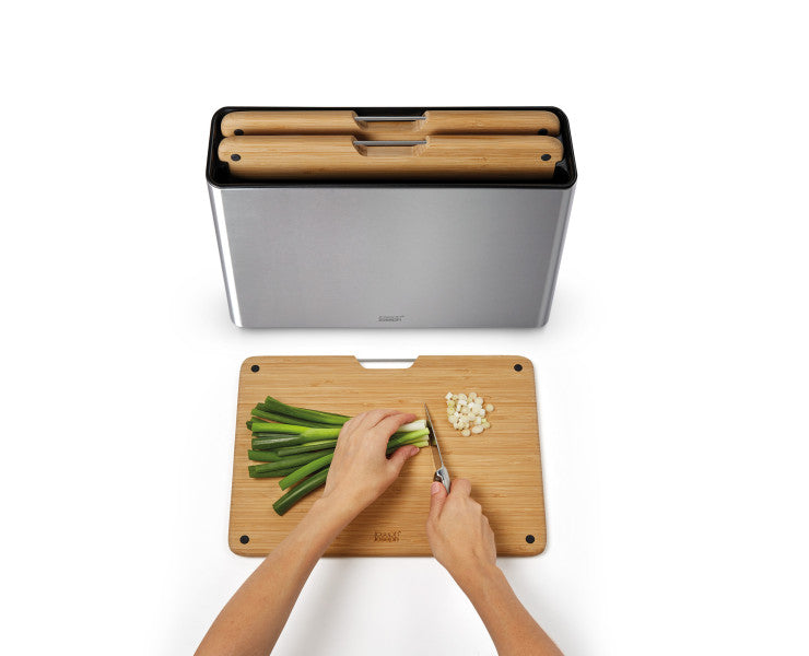 Joseph Joseph Folio Steel Bamboo 3 Piece Board Set image 3