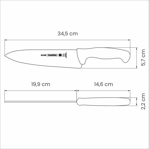 Tramontina Professional Master Black Cooks Knife 8", 20cm image 2
