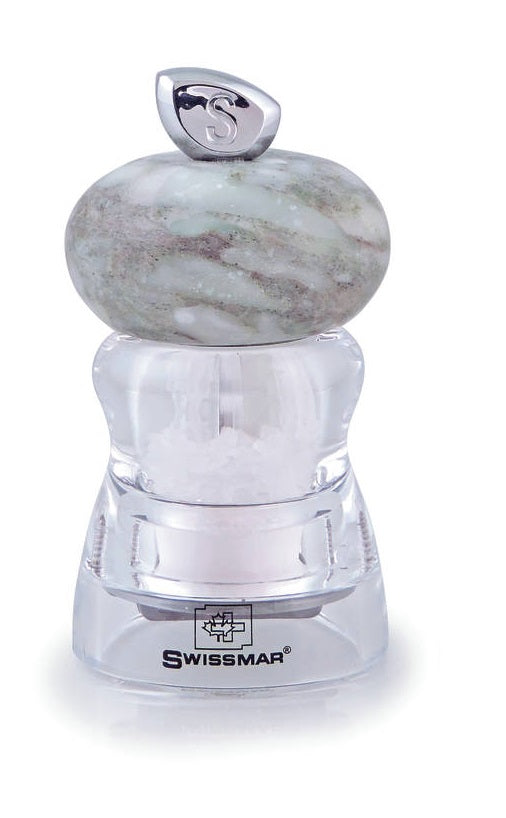 SWISSMAR ANDREA SALT GRINDER WITH WHITE GRANITE TOP 10CM image 0