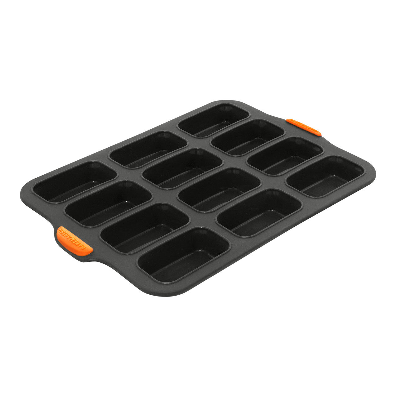 Bakemaster Silicone 12 Cup Mini Loaf Pan 35.5 x 24.5cm (9 x 5 x 2.5cm) - Grey image 0