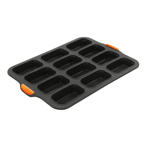 Bakemaster Silicone 12 Cup Mini Loaf Pan 35.5 x 24.5cm (9 x 5 x 2.5cm) - Grey image 0