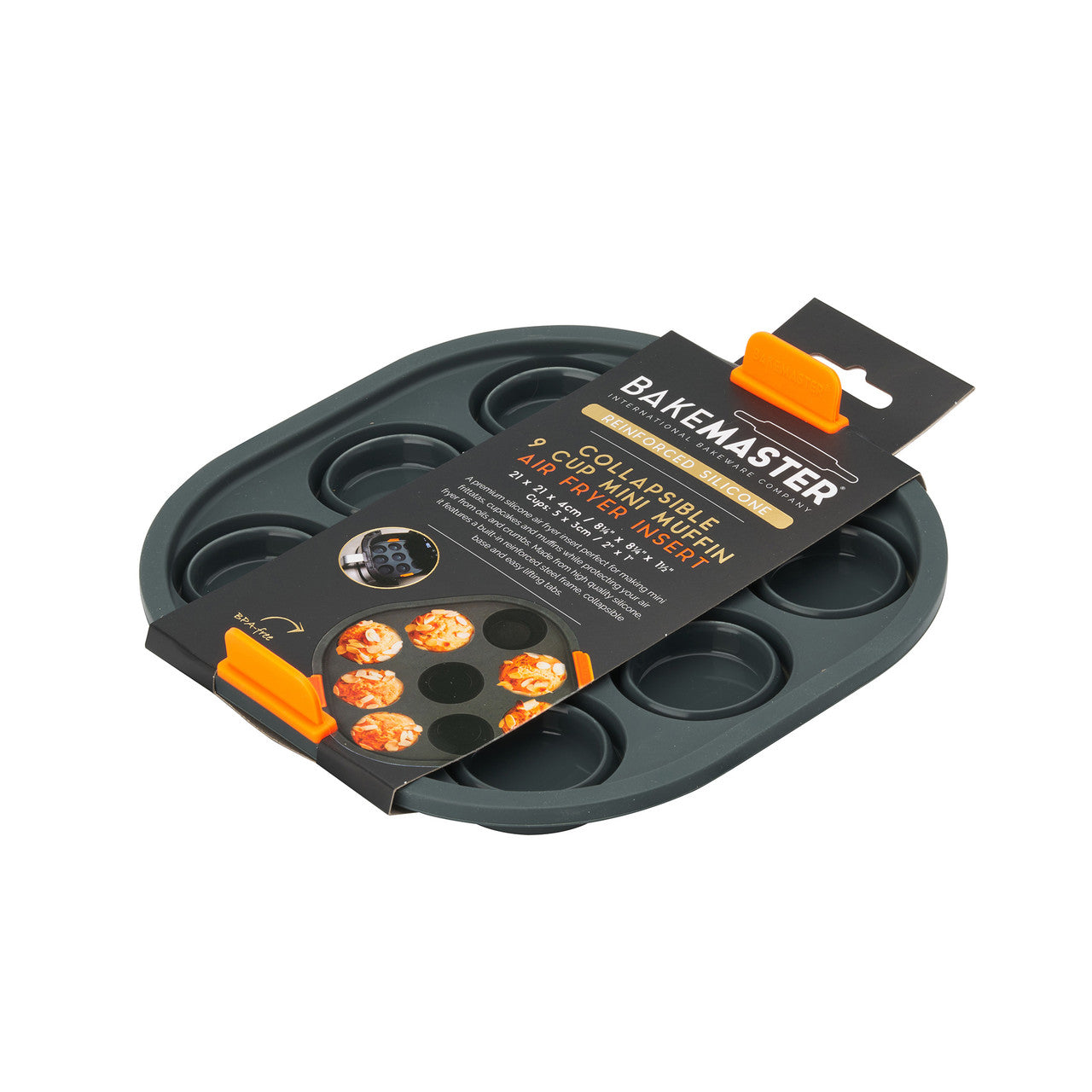 Bakemaster Silicone Collapsible 9 Cup Mini Muffin Air Fryer Insert 21 x 21 x 4cm image 4