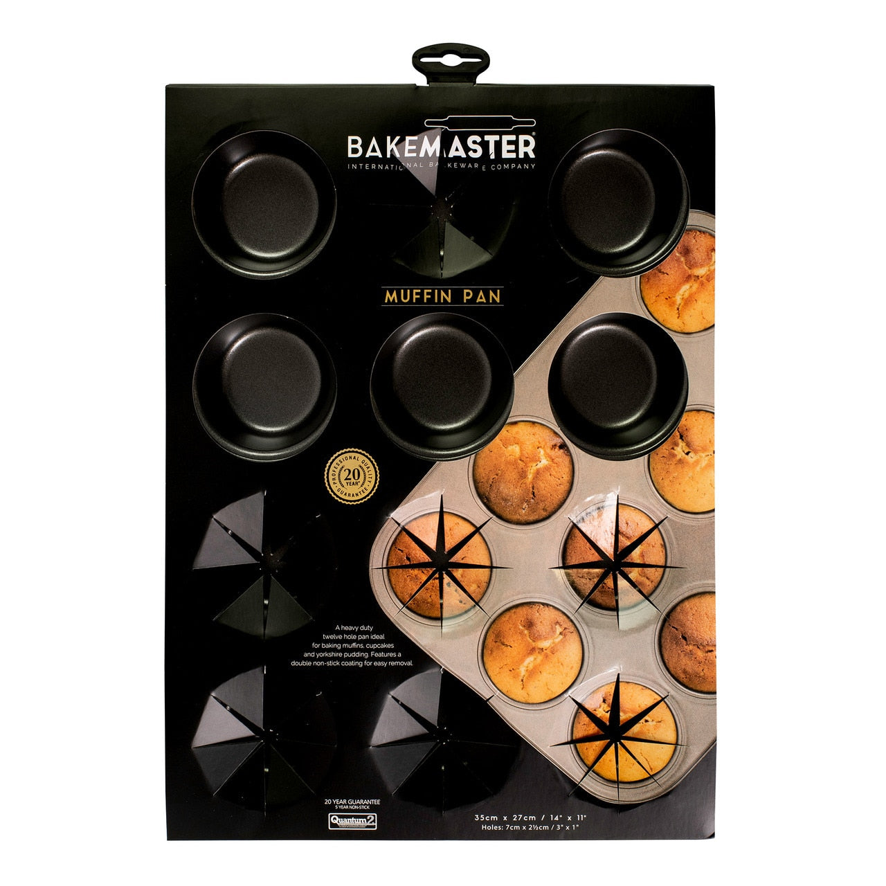Bakemaster 12 Cup Muffin/Cupcake Pan, 35 X 27Cm/7 X 2.5Cm - Non-Stick image 2