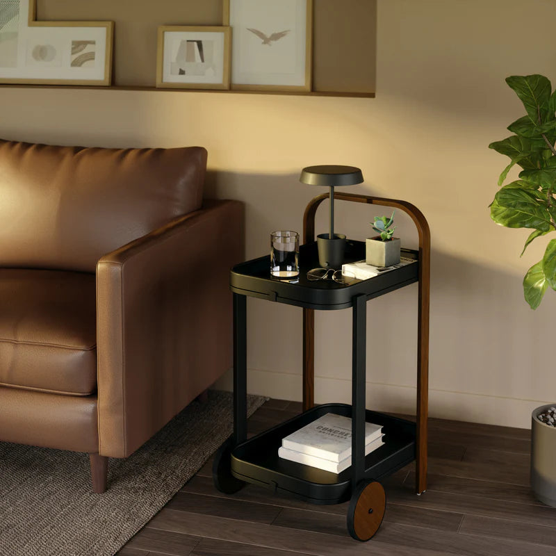 Umbra Bellwood Bar/Serving Cart - Black-Walnut image 2