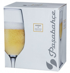 Pasabahce Set 6 Amber Flute 200ml image 1