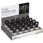 BarCraft Display of 20 Stainless Steel Flip Top Bottle Stoppers image 2