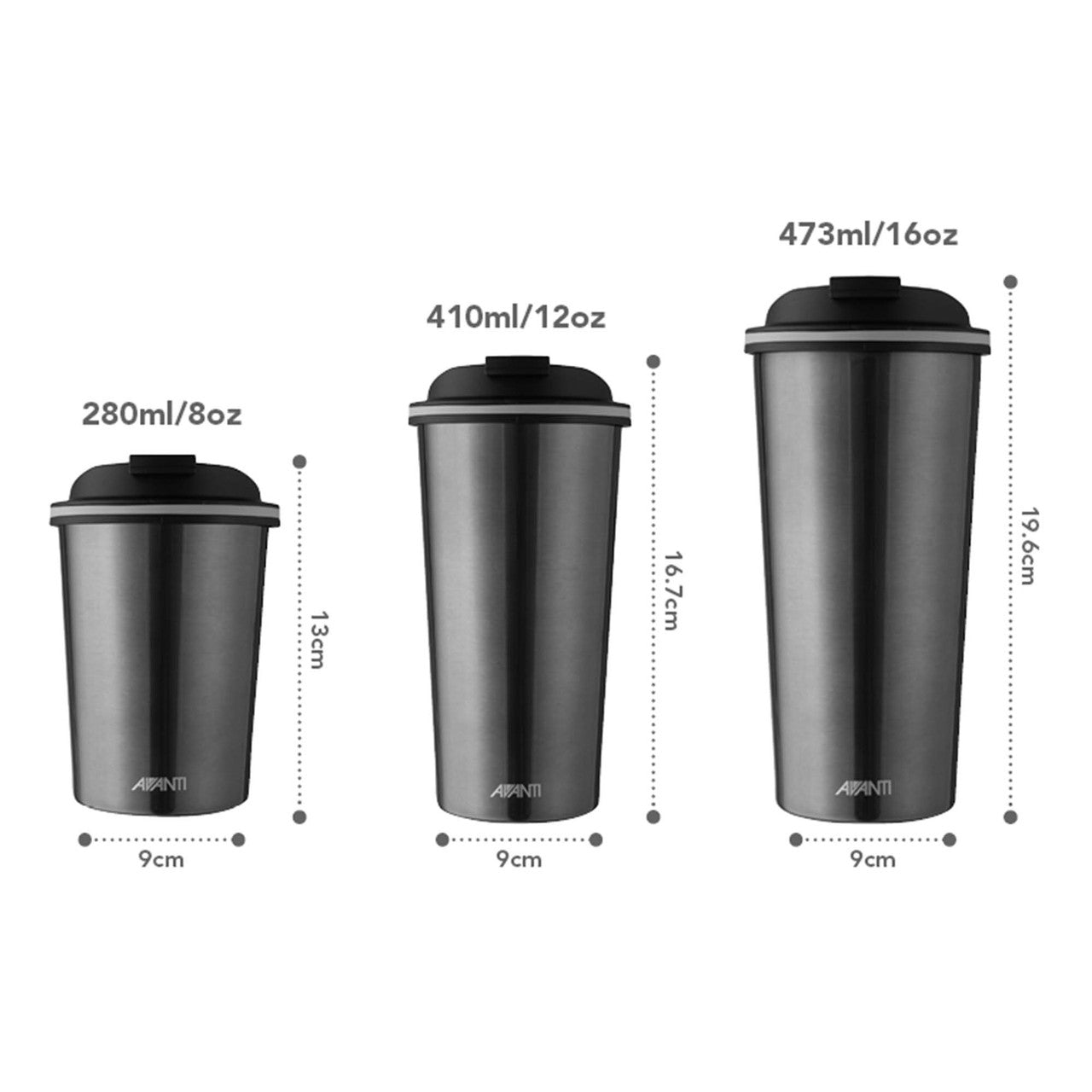 Avanti Gocup Double Wall Insulated Cup - Gunmetal - 280ml image 0
