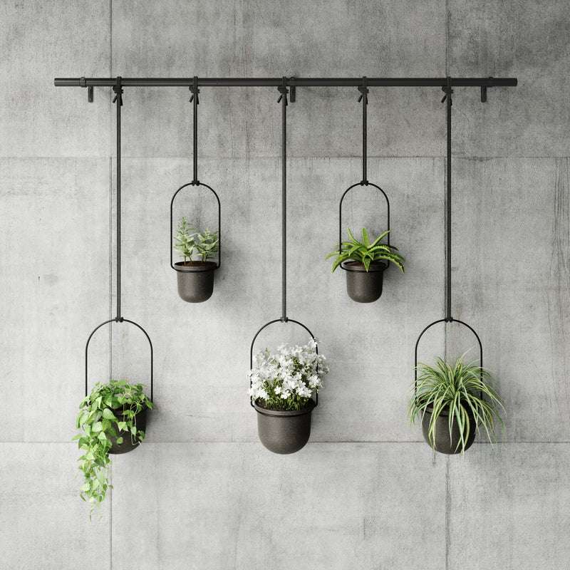 Umbra Triflora Hanging Planter Set of 5 - Black image 1