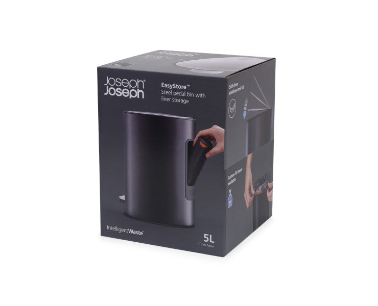 Joseph Joseph Easystore 5L Pedal Bin Matte - Black image 2