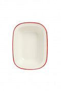 Wiltshire Enamel Oblong Pie Dish with red rim 26cm image 0