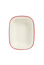 Wiltshire Enamel Oblong Pie Dish with red rim 26cm image 0