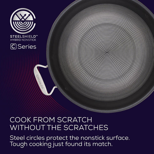 Circulon C-Series Hybrid Clad Stainless Steel Nonstick Induction Open Stirfry 32cm image 2