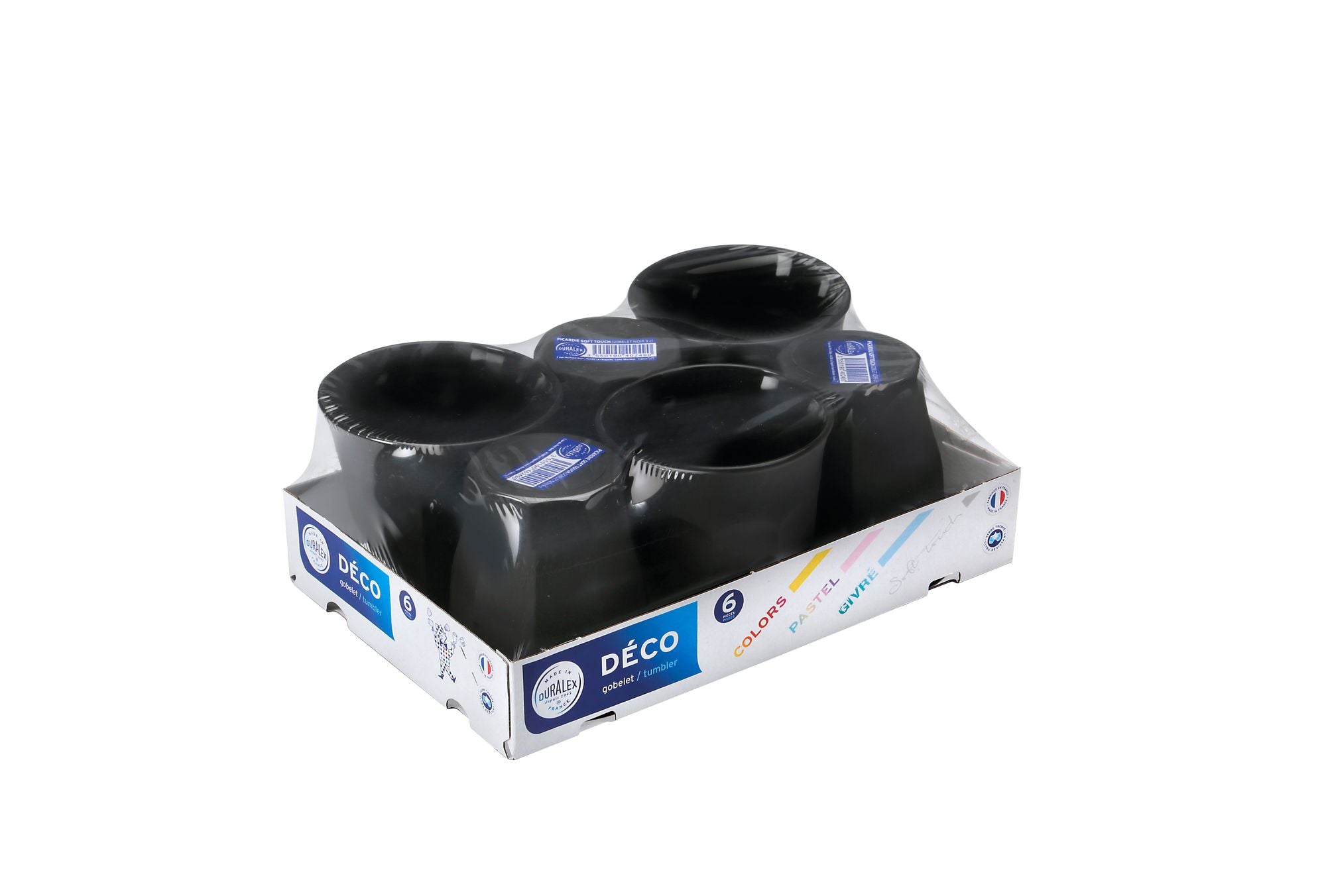 Duralex Picardie Soft Touch Black Tumbler 90ml Set of 6 image 3