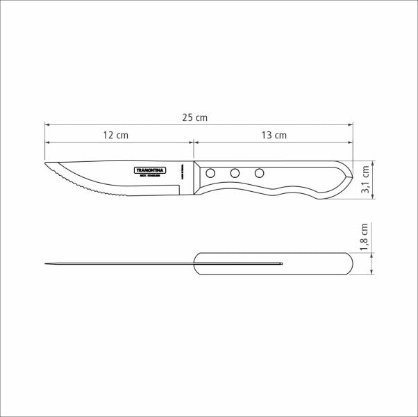 Tramontina Churrasco Steak Knife Spanish 4 Piece Set 11cm Red Handles image 2