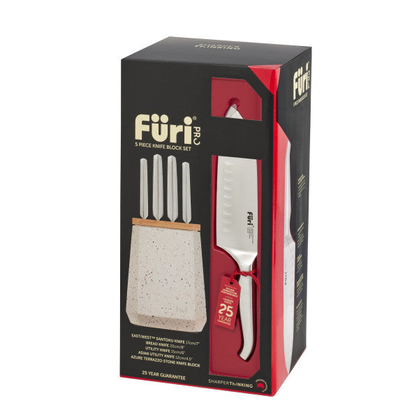 Furi Stone Knife Block Azure Terrazzo Set 5 Piece image 2