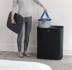 Joseph Joseph Tota 90-litre Laundry Separation Basket - Carbon Black image 4