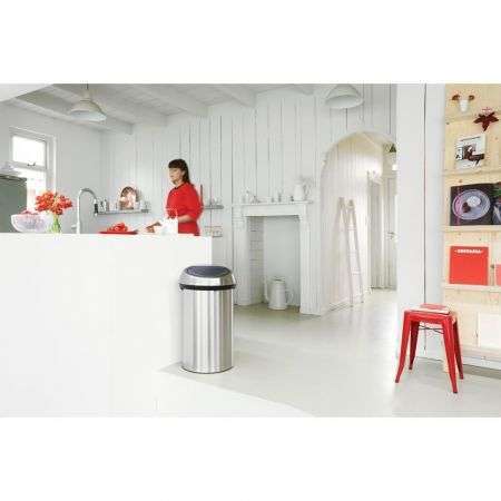 Brabantia Touch Bin 60 Litre - Matt Steel Fingerprint Proof image 1