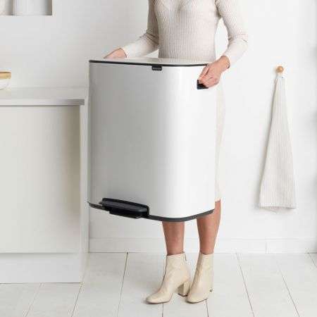 Brabantia Bo Pedal Bin 60 Litre - White image 3
