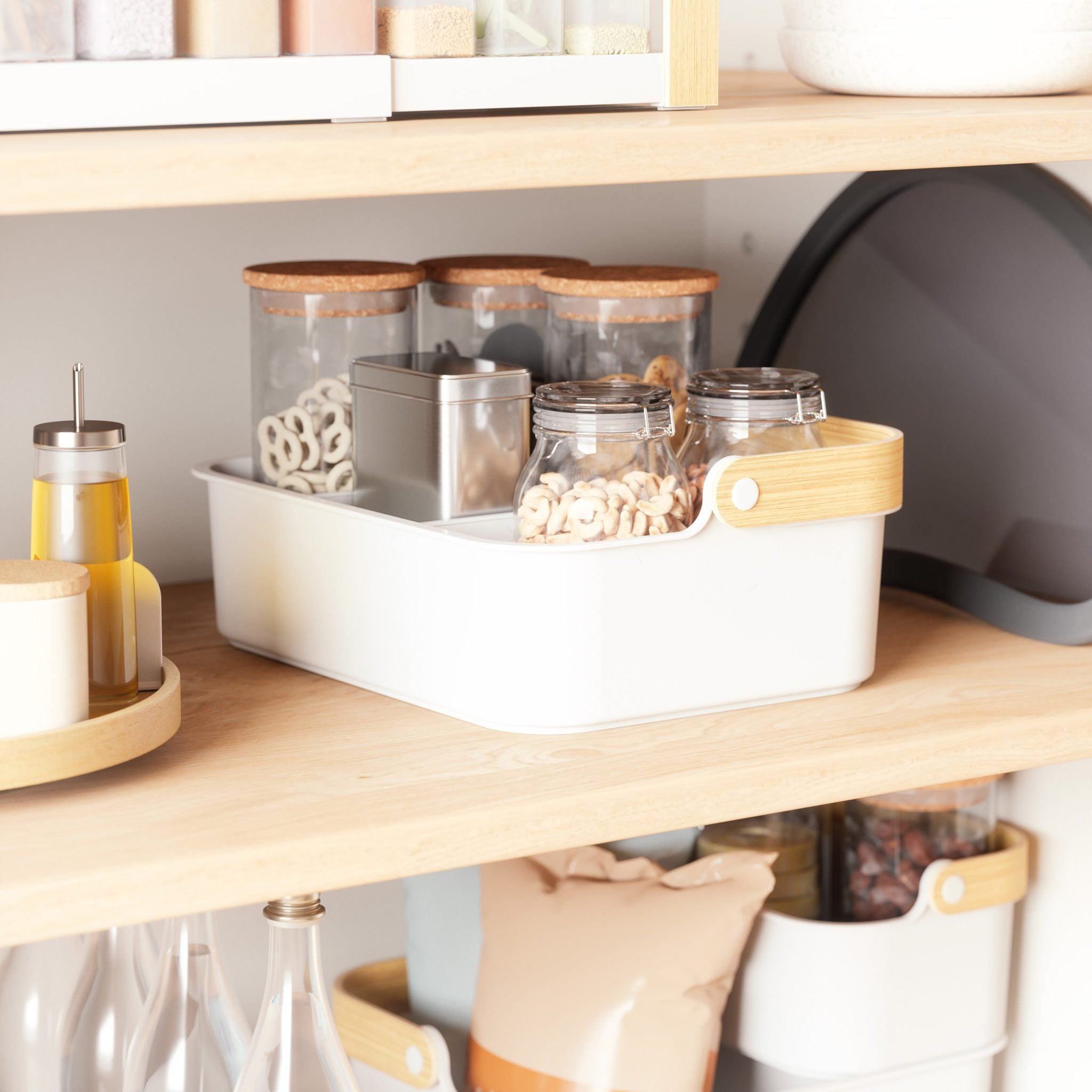 Umbra Bellwood Storage Bin - Large - White/Natural image 3