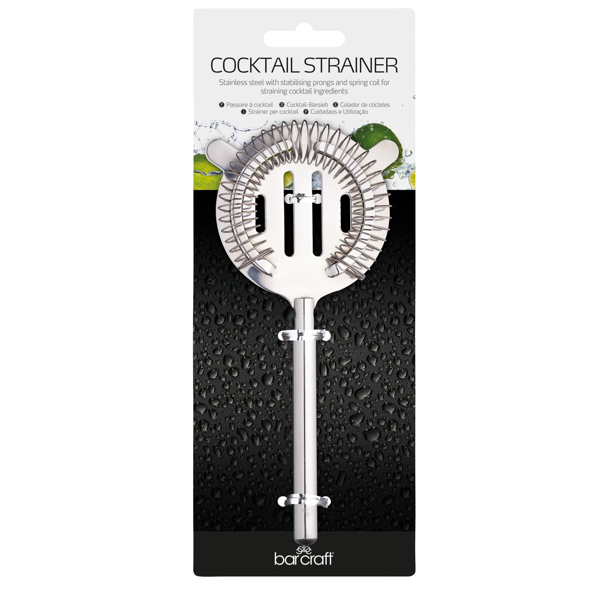 BarCraft Stainless Steel Cocktail Strainer image 1