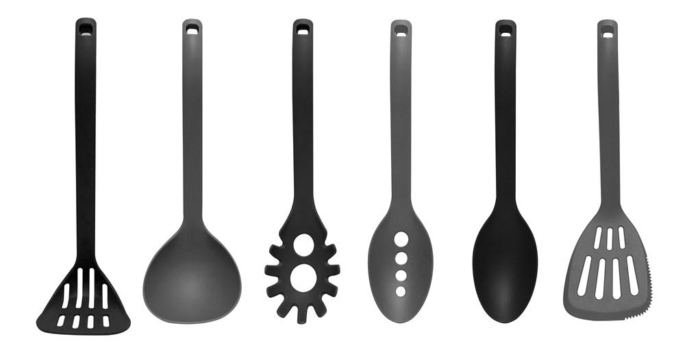 Westinghouse 6 Piece Nesting Kitchen Utensil Set, Black/Grey image 1