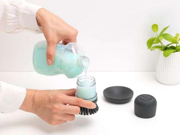 Brabantia Soap Dispensing Dish Brush Dark Grey image 1