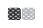 Cuisena Air Fryer Silicone Square Mat Black & Grey 18.5cm Set/2