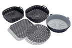 Cuisena Air Fryer Silicone Square Mat Black & Grey 18.5cm Set/2
