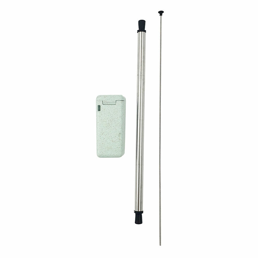 Avanti Folding Stainless Steel Straw In Box With Cleaning Brush - Mint image 0