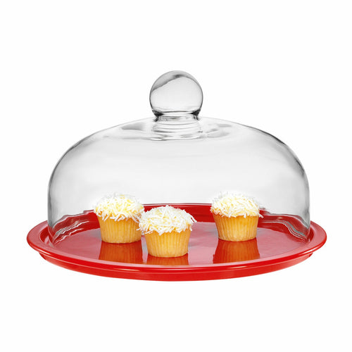 Chasseur Cake Platter 29.5cm with Lid Red image 0