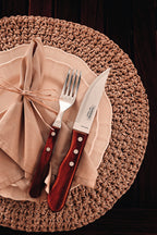Tramontina Churrasco Steak Knife Jumbo Serrated Wide Blade Polywood Red 5", 12cm image 2