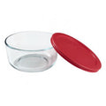 Pyrex Simply Store 4 Cup Round Container with Red Lid image 0
