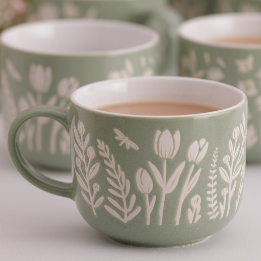Mason Cash In the Meadow Green Tulip Mug, 400ml