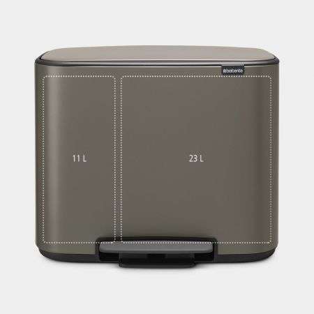 Brabantia Bo Pedal Bin 11 + 23 Litre - Platinum image 1